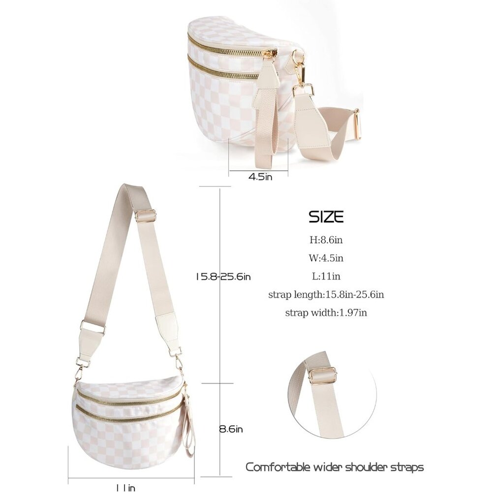 Durable Machine Washable Checkered Crossbody Bag … - image 5